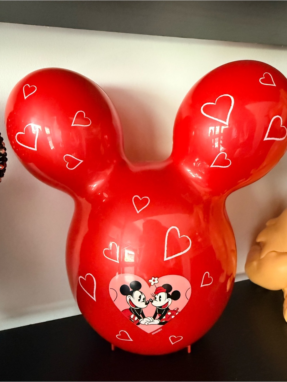Red Mickey Head Heart Balloon valentines popcorn bucket